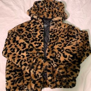 Cheetah print jacket with ears